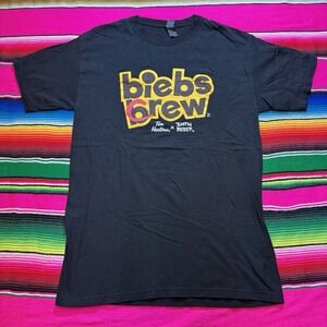 Biebs Crew Shirt Adult M Black Justin Bieber x‎ Tim Hortons Canada Coffee